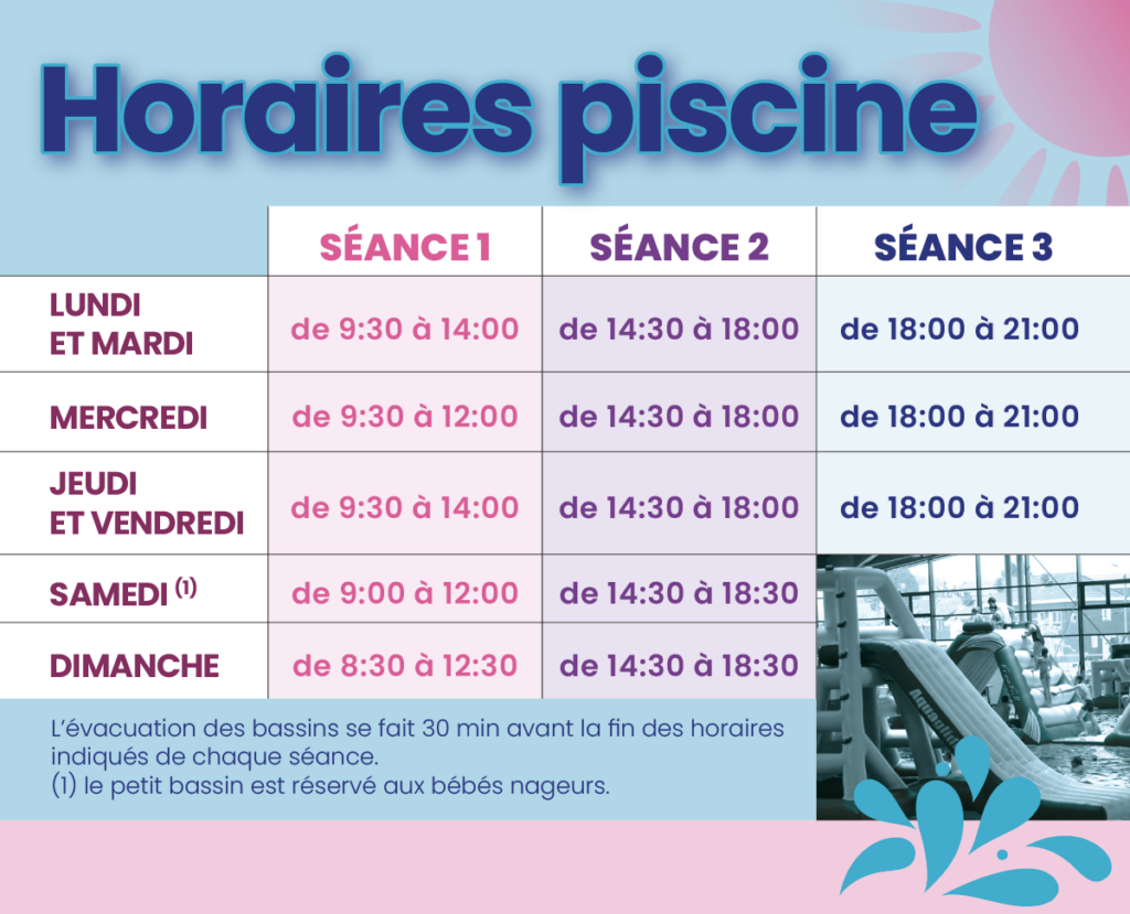 Horaires Dragon d'Eau 2026